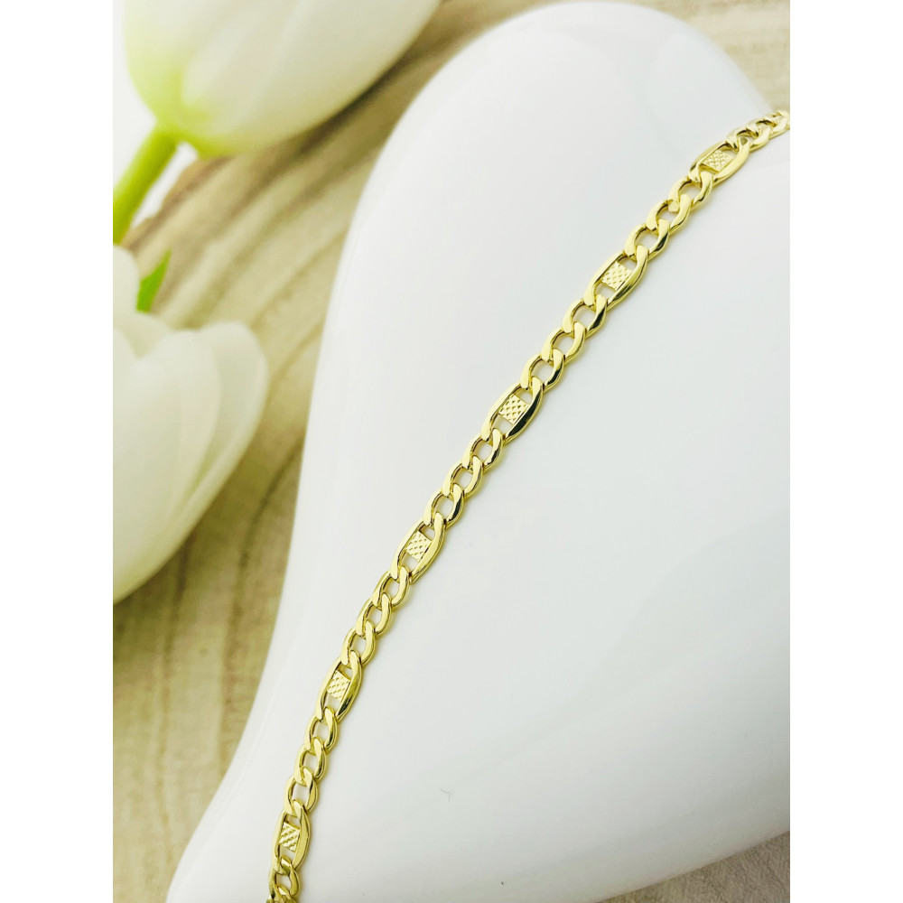 Diamondi Damen Goldarmband Armbänder Figaro-Kette Marina-Kette 585er 14KT