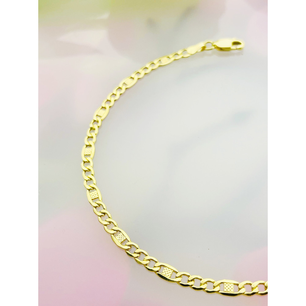 Diamondi Damen Goldarmband Armbänder Figaro-Kette Marina-Kette 585er 14KT