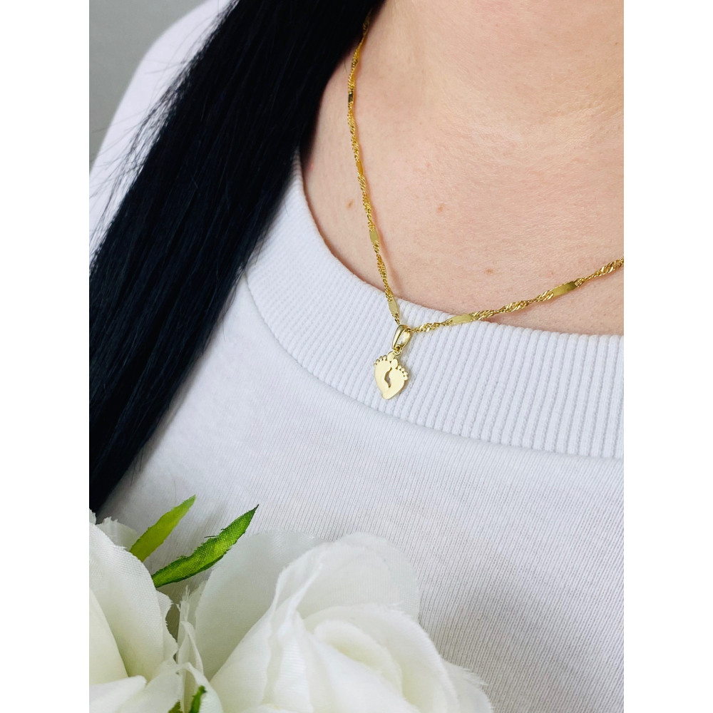 Anhänger Füße Kettenanhänger Gelbgold Goldanhänger 585er 14KT