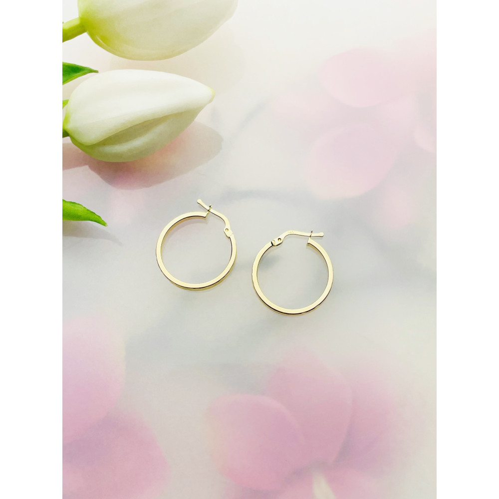 Kreis Creolen Ohrringe Ohrhänger Ohrstecker Ohrschmuck Paar Gelbgold 585er 14KT