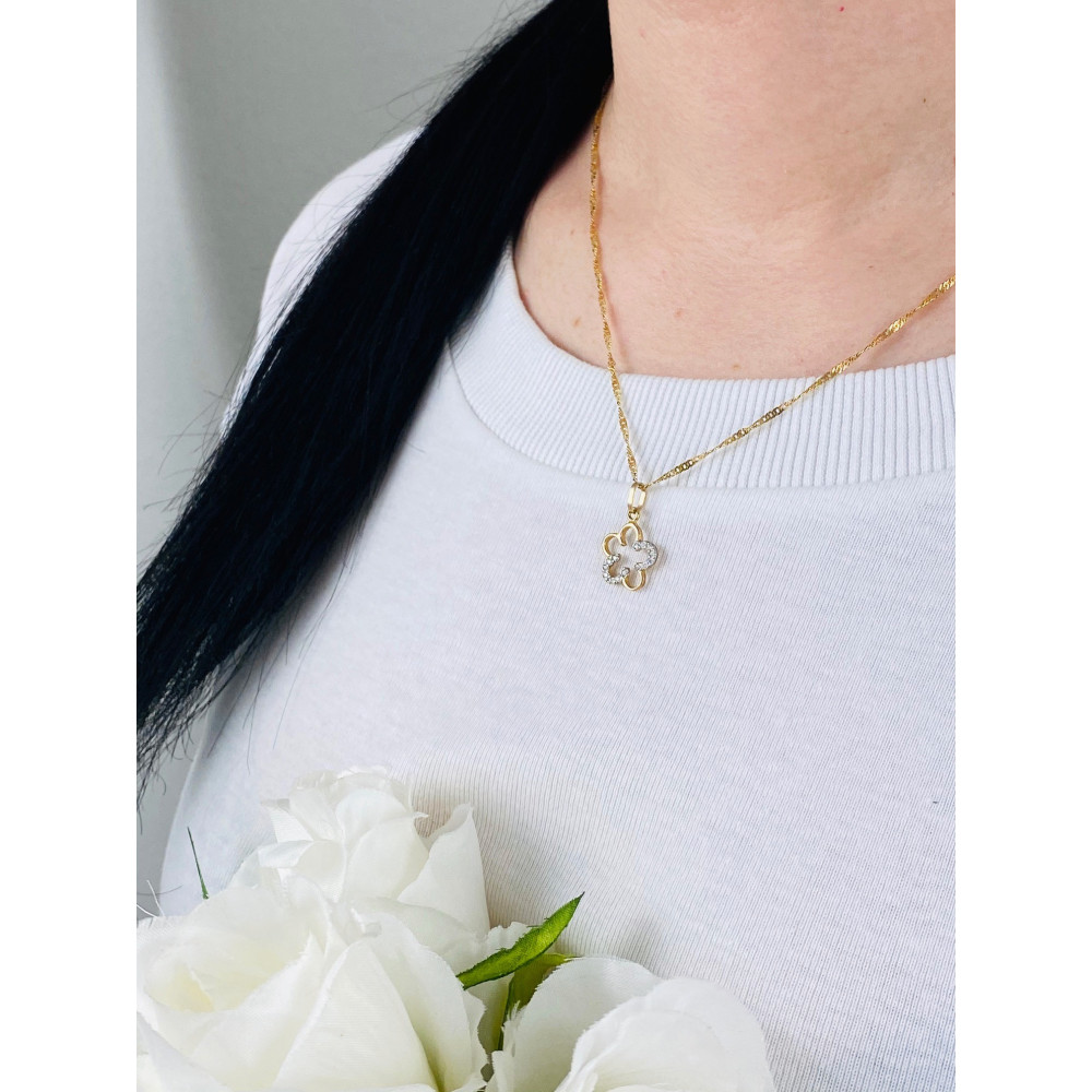 Złota zawieszka wisiorek kwiat