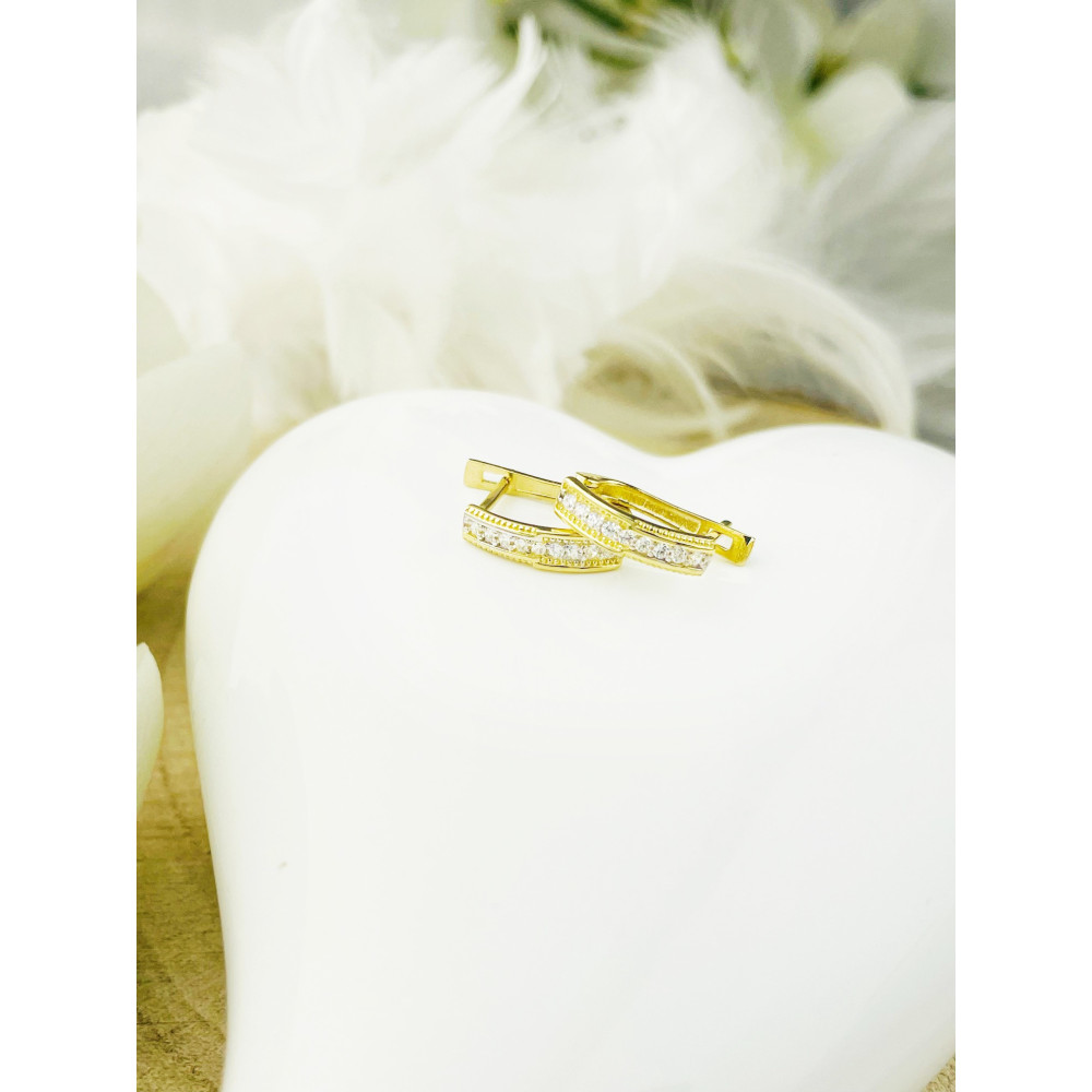 Ohrringe Ohrhänger Ohrstecker Ohrschmuck mit Zirkonia Gelbgold Paar 585er 14KT