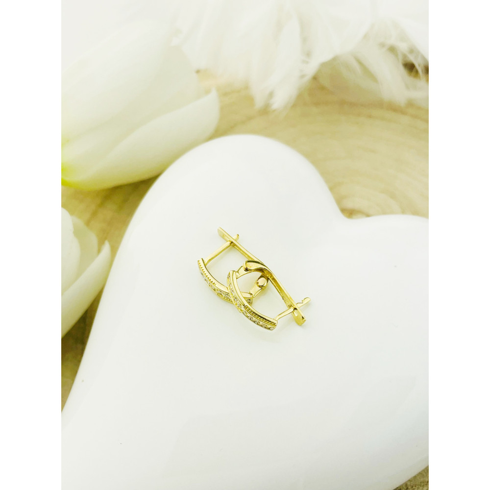 Ohrringe Ohrhänger Ohrstecker Ohrschmuck mit Zirkonia Gelbgold Paar 585er 14KT