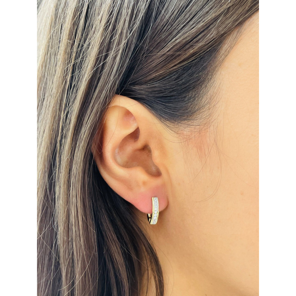 Ohrringe Ohrhänger Ohrstecker Ohrschmuck mit Zirkonia Gelbgold Paar 585er 14KT