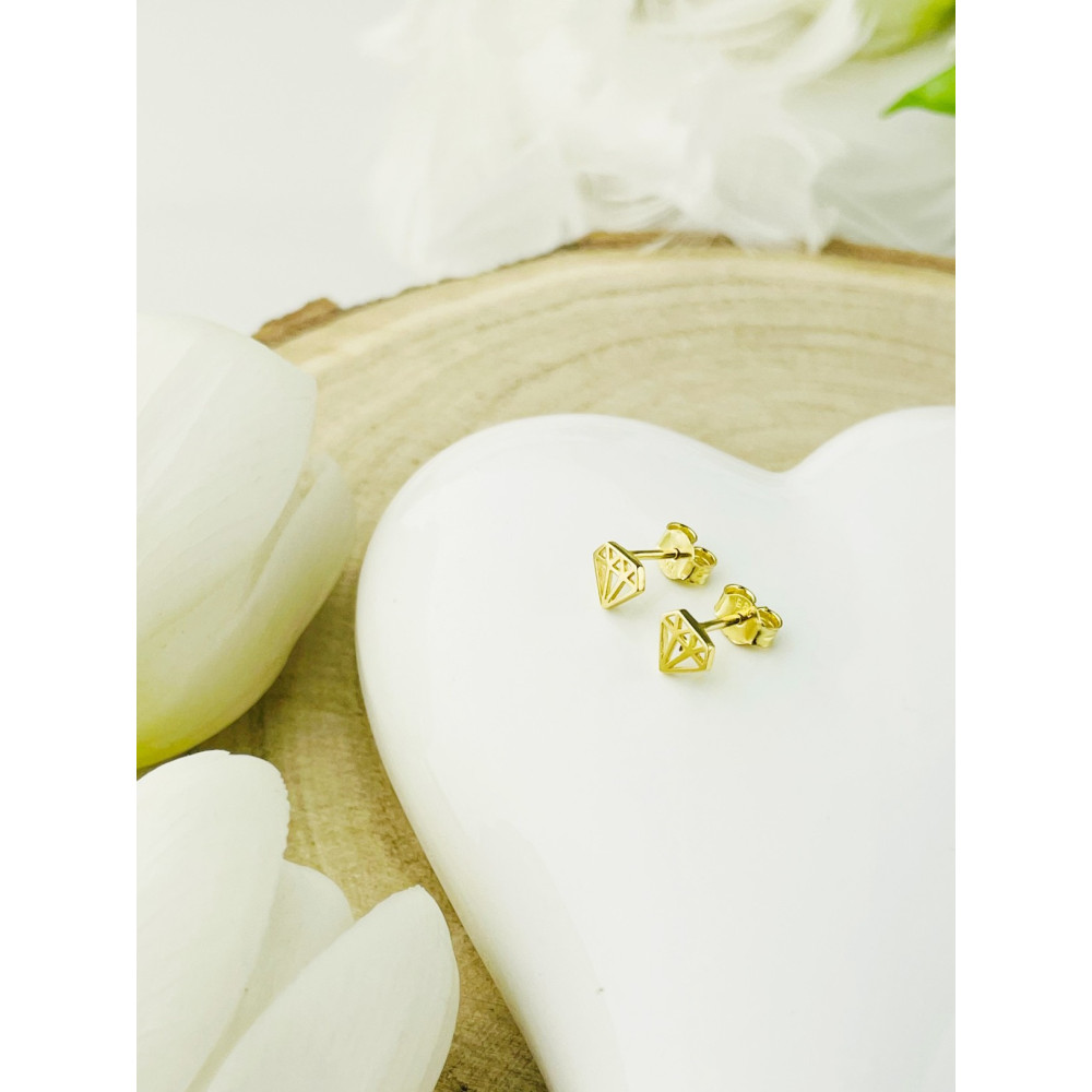 Diamant Creolen Ohrringe Ohrhänger Ohrstecker Ohrschmuck Paar Gelbgold 585er 14KT