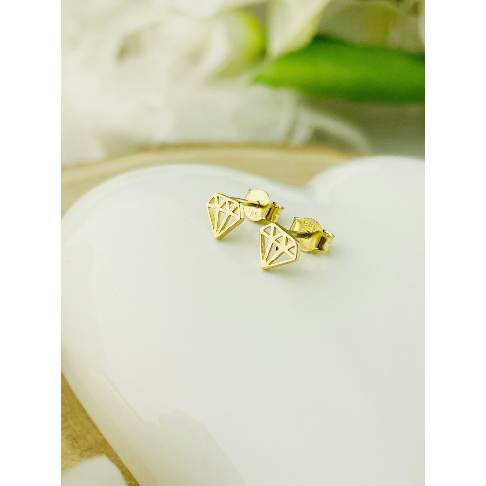 Diamant Creolen Ohrringe Ohrhänger Ohrstecker Ohrschmuck Paar Gelbgold 585er 14KT