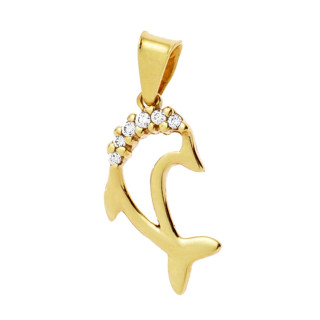 Złota zawieszka wisiorek delfin