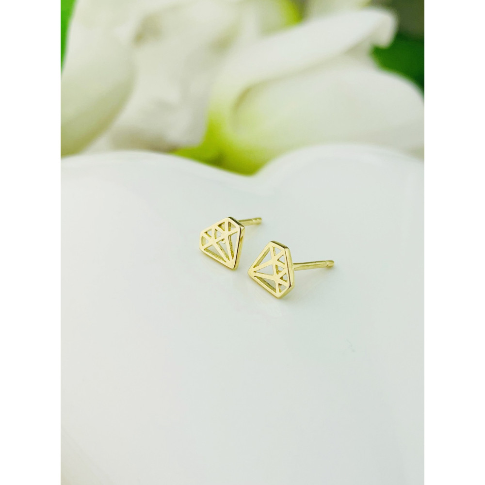 Diamant Creolen Ohrringe Ohrhänger Ohrstecker Ohrschmuck Paar Gelbgold 585er 14KT