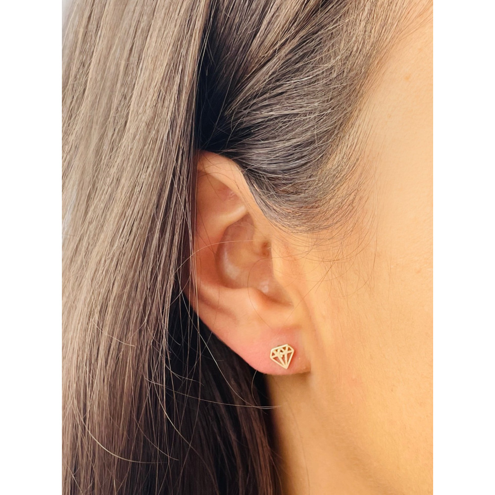 copy of Złote kolczyki kuleczki z cyrkoniami dwukolorowe