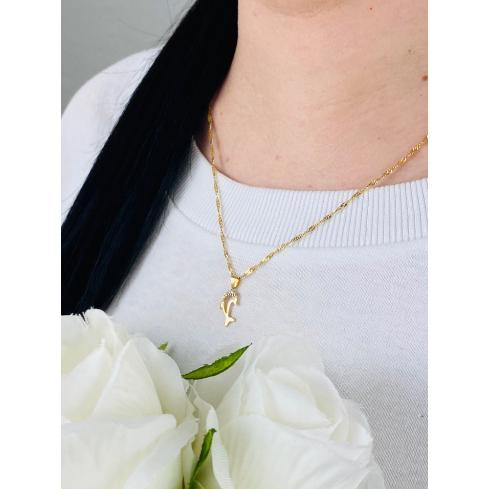 Złota zawieszka wisiorek delfin