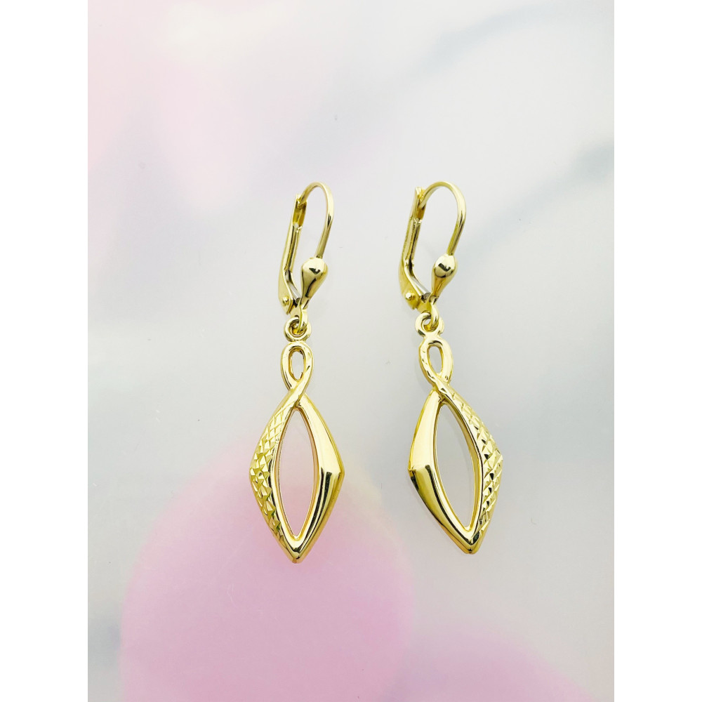 Katzenauge Gold Ohrringe Ohrhänger Ohrstecker Ohrschmuck Paar Gelbgold 585er 14KT