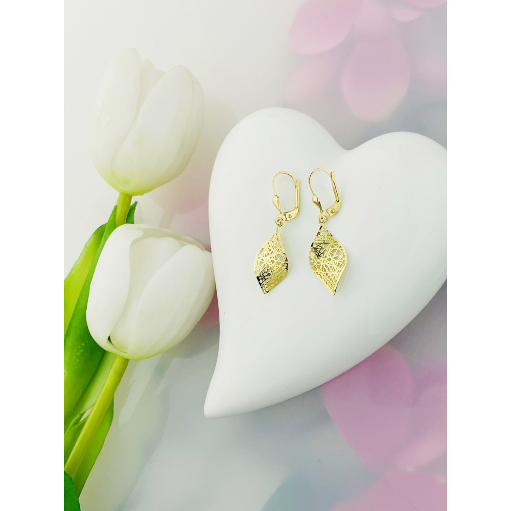 Gold Ohrringe Ohrhänger Ohrstecker Ohrschmuck Paar Gelbgold 585er 14KT