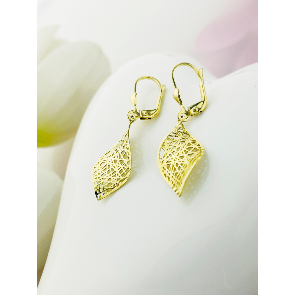 copy of Złote kolczyki kuleczki z cyrkoniami dwukolorowe