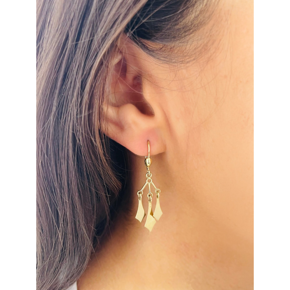 Gold Ohrringe Ohrhänger Ohrstecker Ohrschmuck Paar Gelbgold 585er 14KT