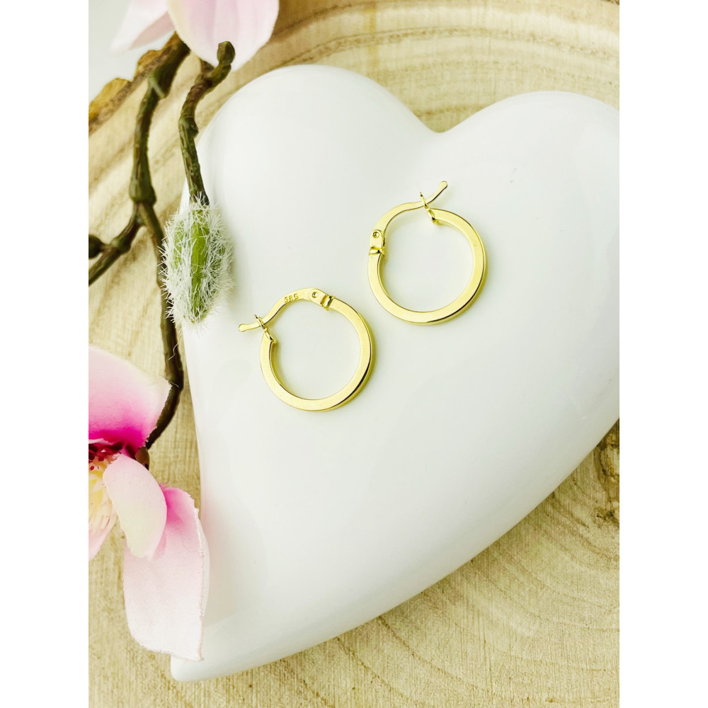 Kreis Creolen Ohrringe Ohrhänger Ohrstecker Ohrschmuck Paar Gelbgold 585er 14KT