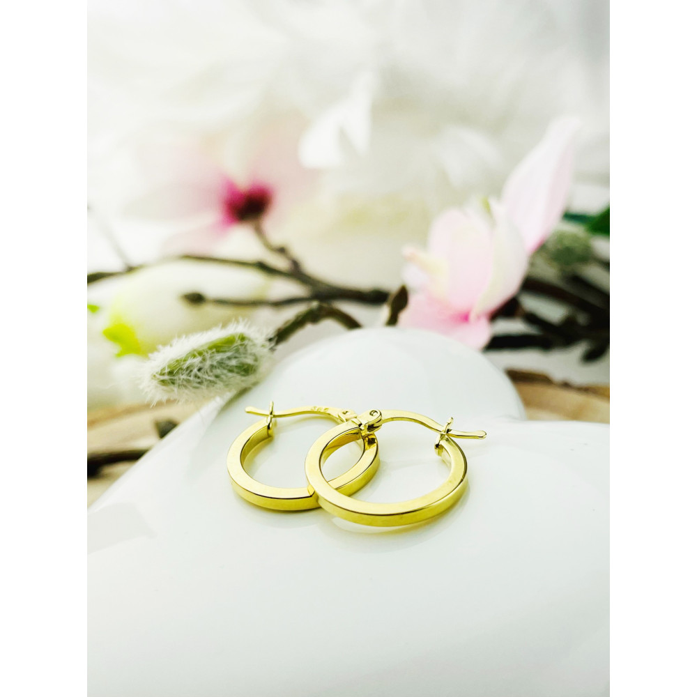 Złote kolczyki koła kółeczka polerowane