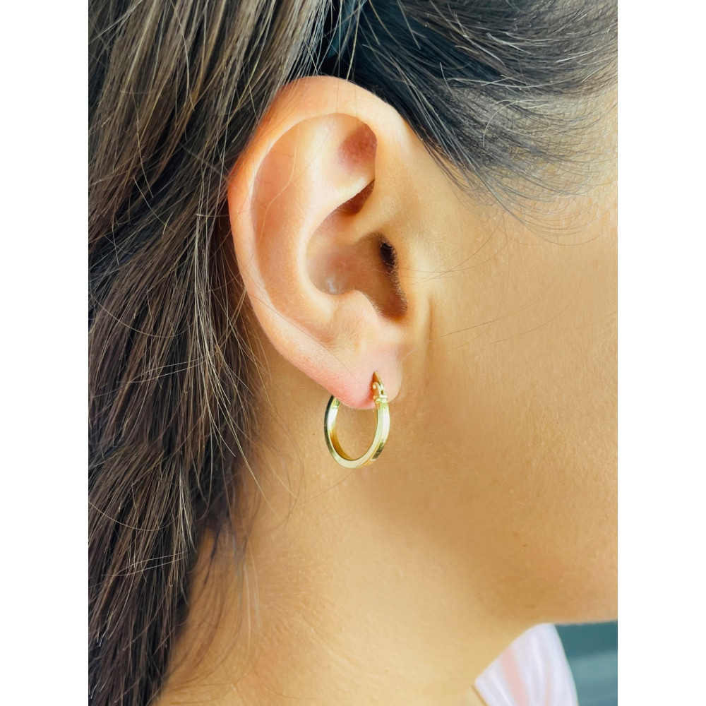 Kreis Creolen Ohrringe Ohrhänger Ohrstecker Ohrschmuck Paar Gelbgold 585er 14KT