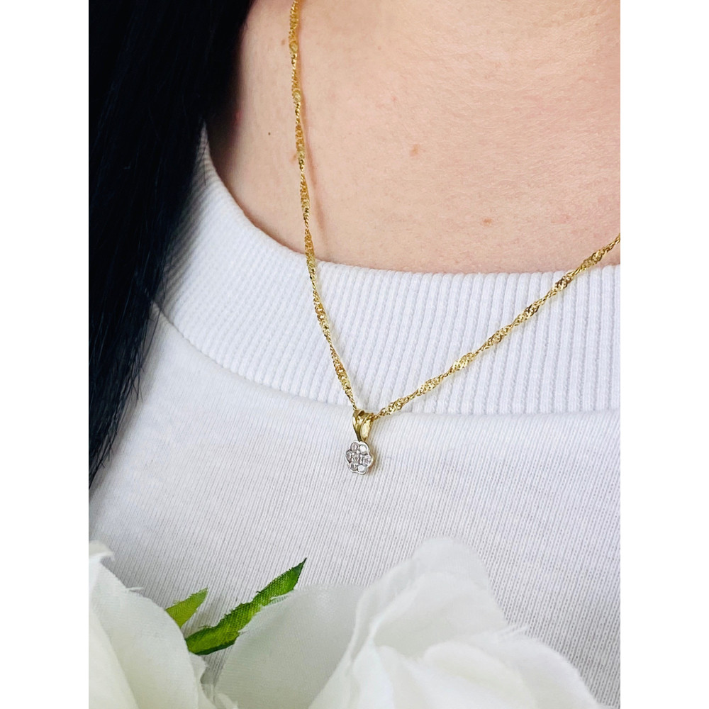 Złota zawieszka wisiorek kwiat