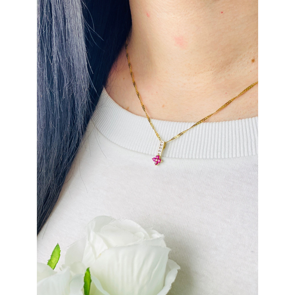 Złota zawieszka wisiorek kwiat