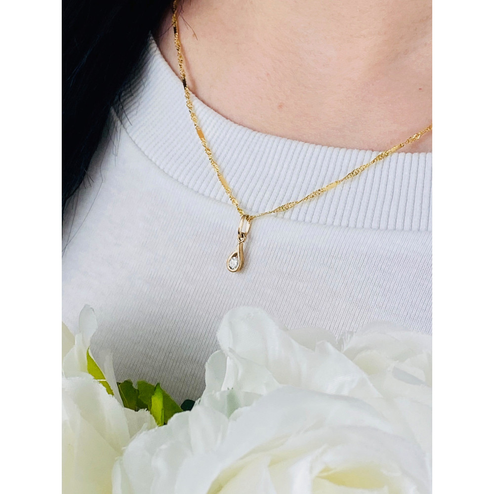 Złota zawieszka wisiorek wisiorek łezka