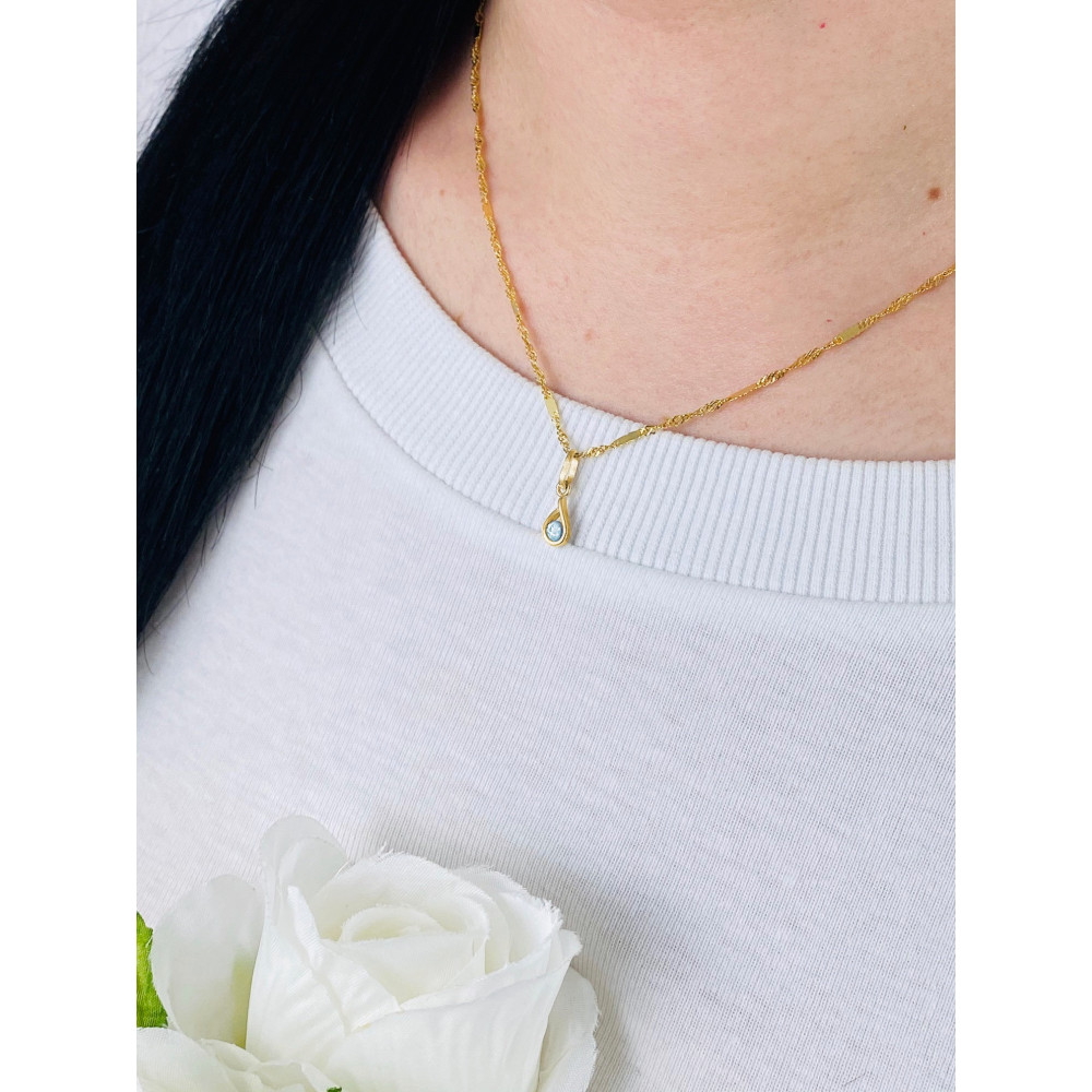 Anhänger mit Zirkonia Träne Kettenanhänger Gelbgold Goldanhänger