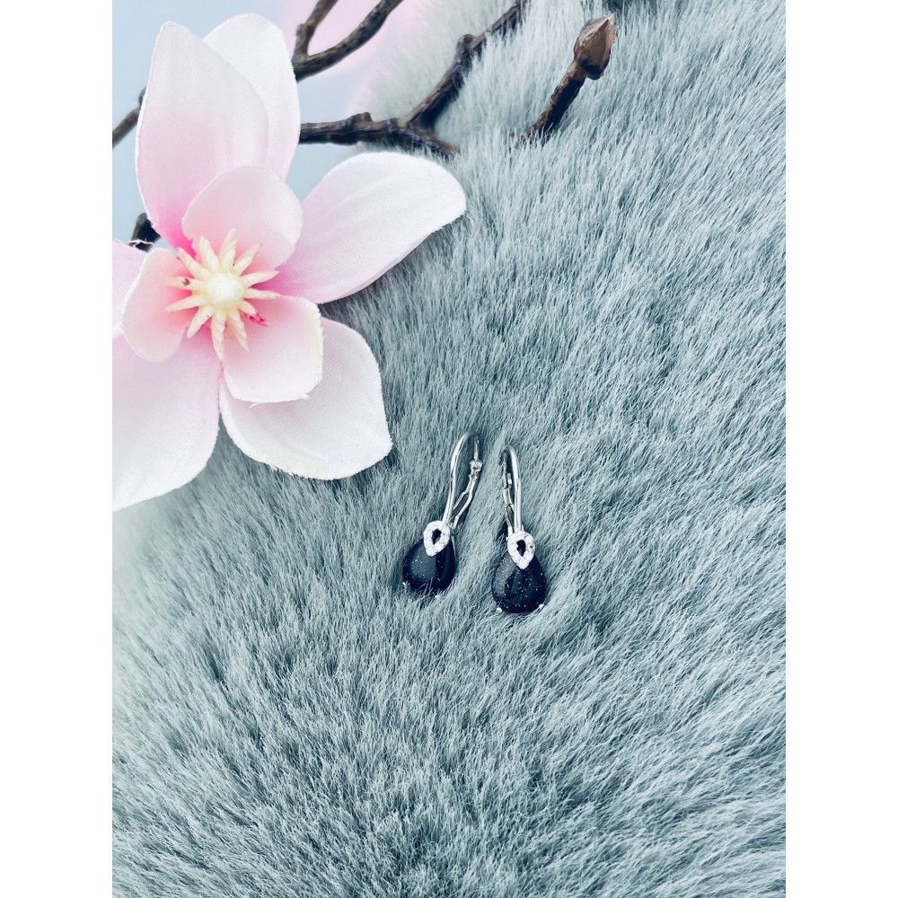 copy of Złote kolczyki przecinki z cyrkoniami