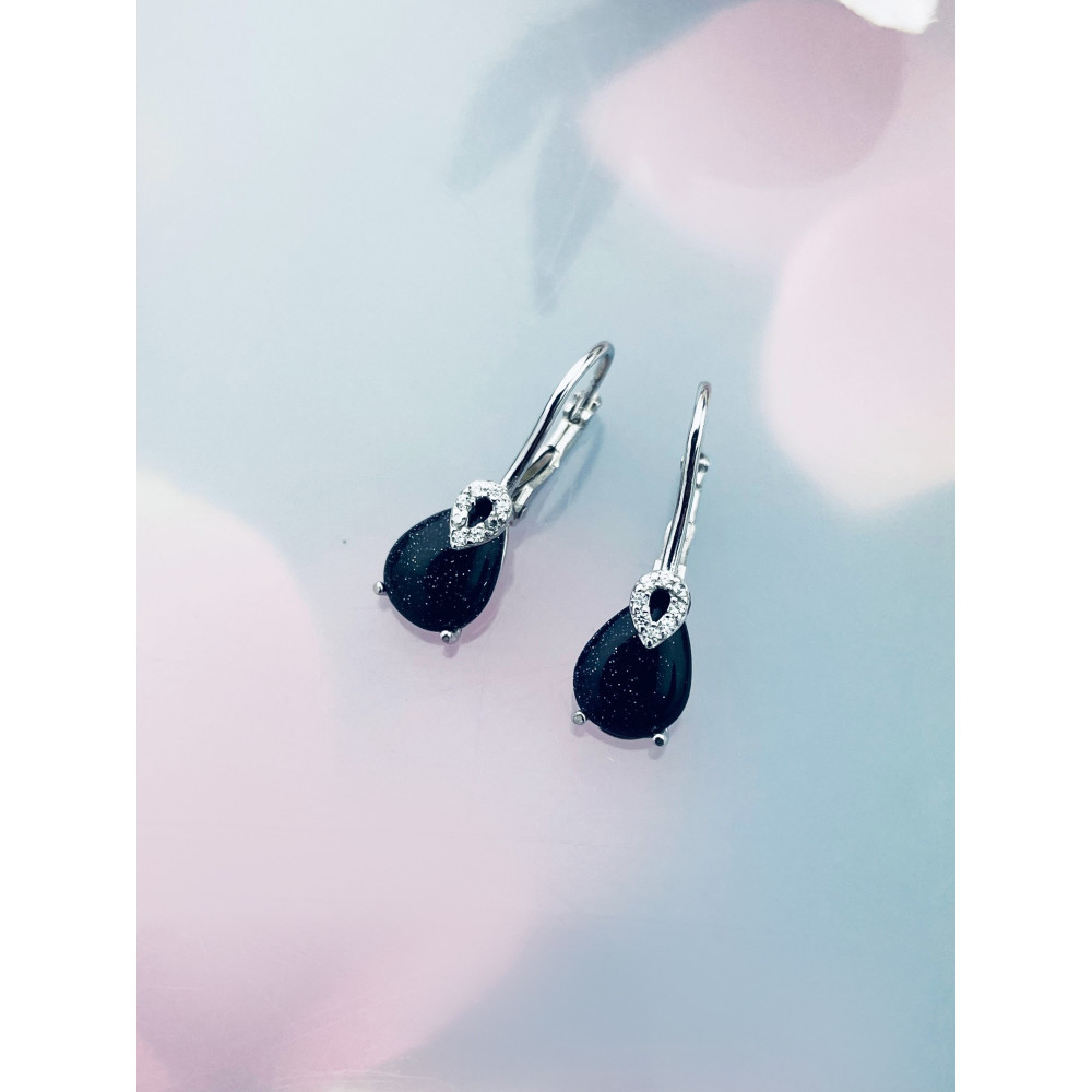 copy of Złote kolczyki przecinki z cyrkoniami