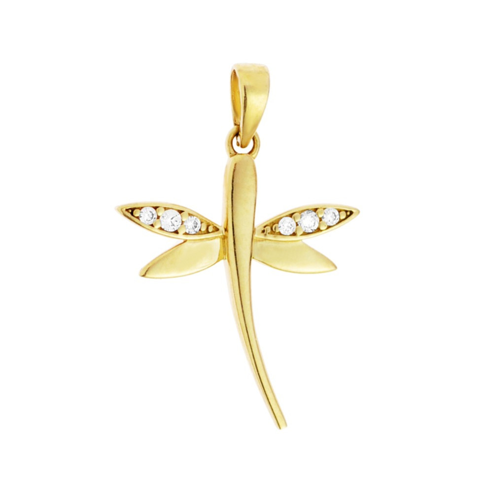 Złota zawieszka wisiorek ważka