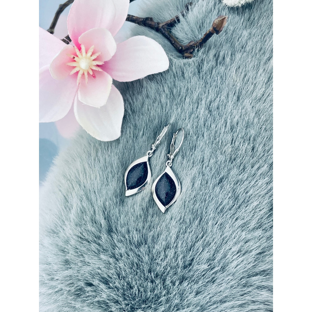 Srebrne kolczyki wiszące Noc Kairu ognik