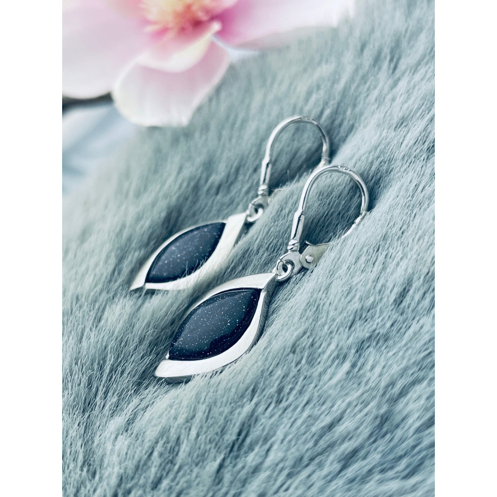 Srebrne kolczyki wiszące Noc Kairu ognik