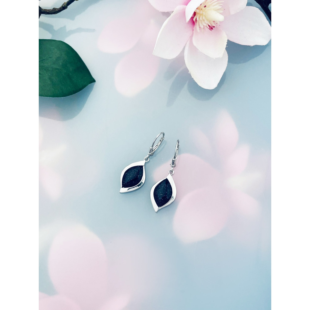 Srebrne kolczyki wiszące Noc Kairu ognik