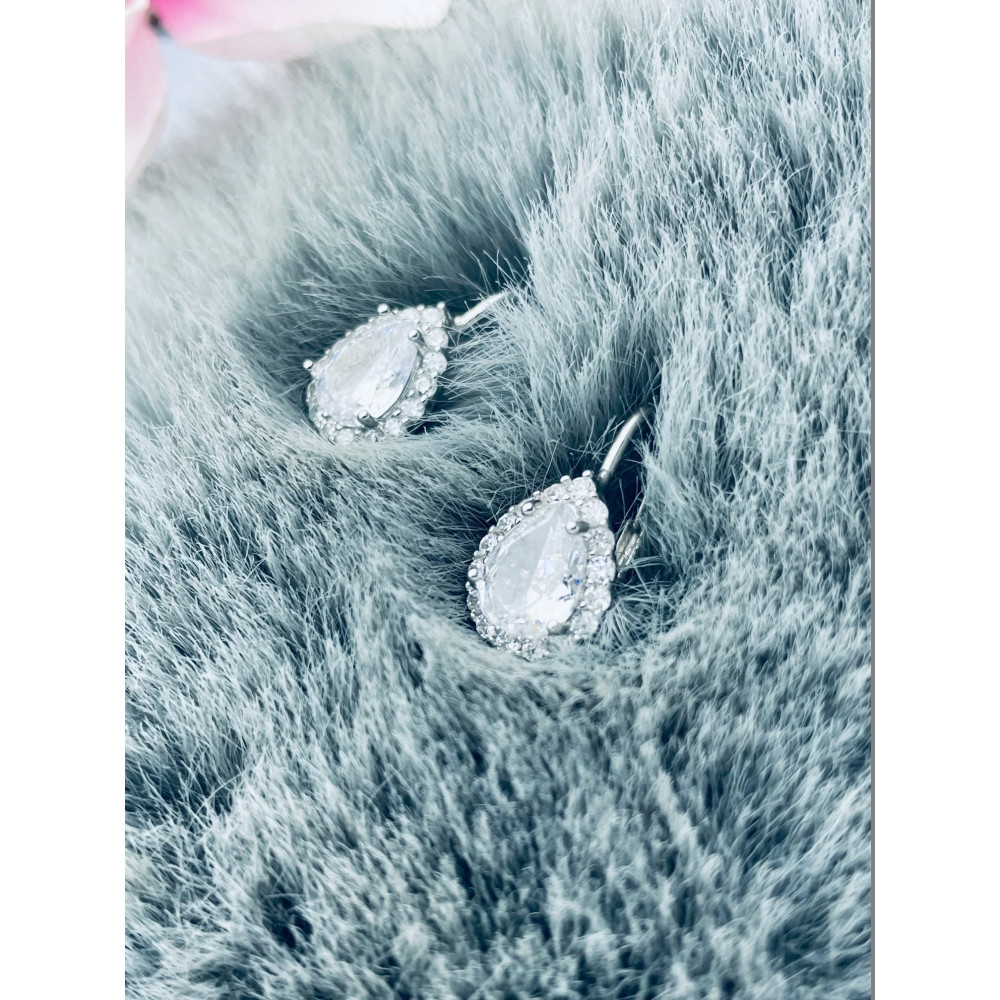 Träne 925 Silber Ohrringe mit Zirkonia