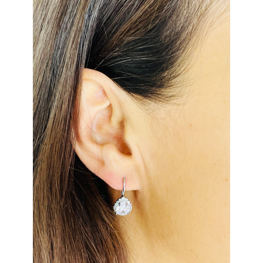 copy of Złote kolczyki przecinki z cyrkoniami