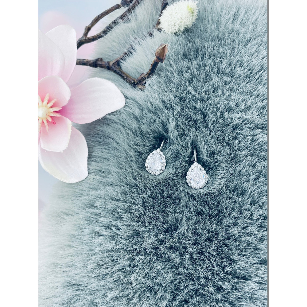 Träne 925 Silber Ohrringe mit Zirkonia