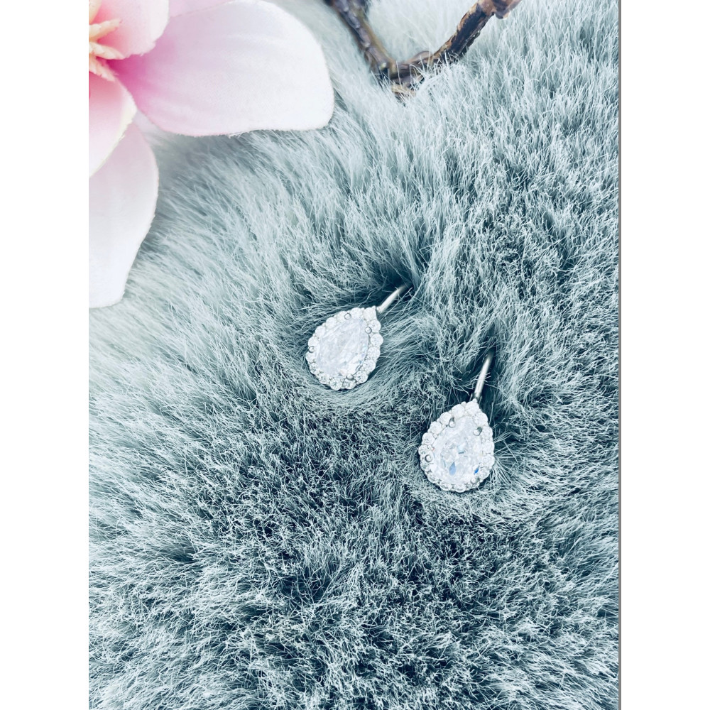 Träne 925 Silber Ohrringe mit Zirkonia