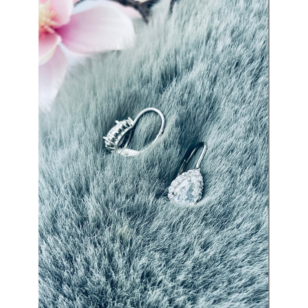 Träne 925 Silber Ohrringe mit Zirkonia