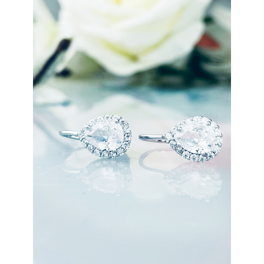 Träne 925 Silber Ohrringe mit Zirkonia