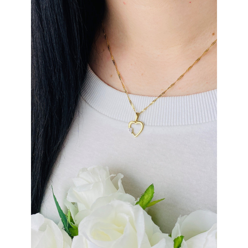 Złota zawieszka wisiorek serce