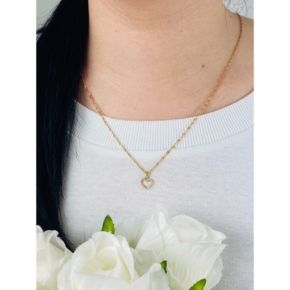 Złota zawieszka wisiorek serce