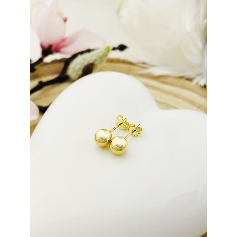 Ball Ohrringe Ohrhänger Ohrstecker Ohrschmuck Gelbgold Paar Gold 585er 14KT