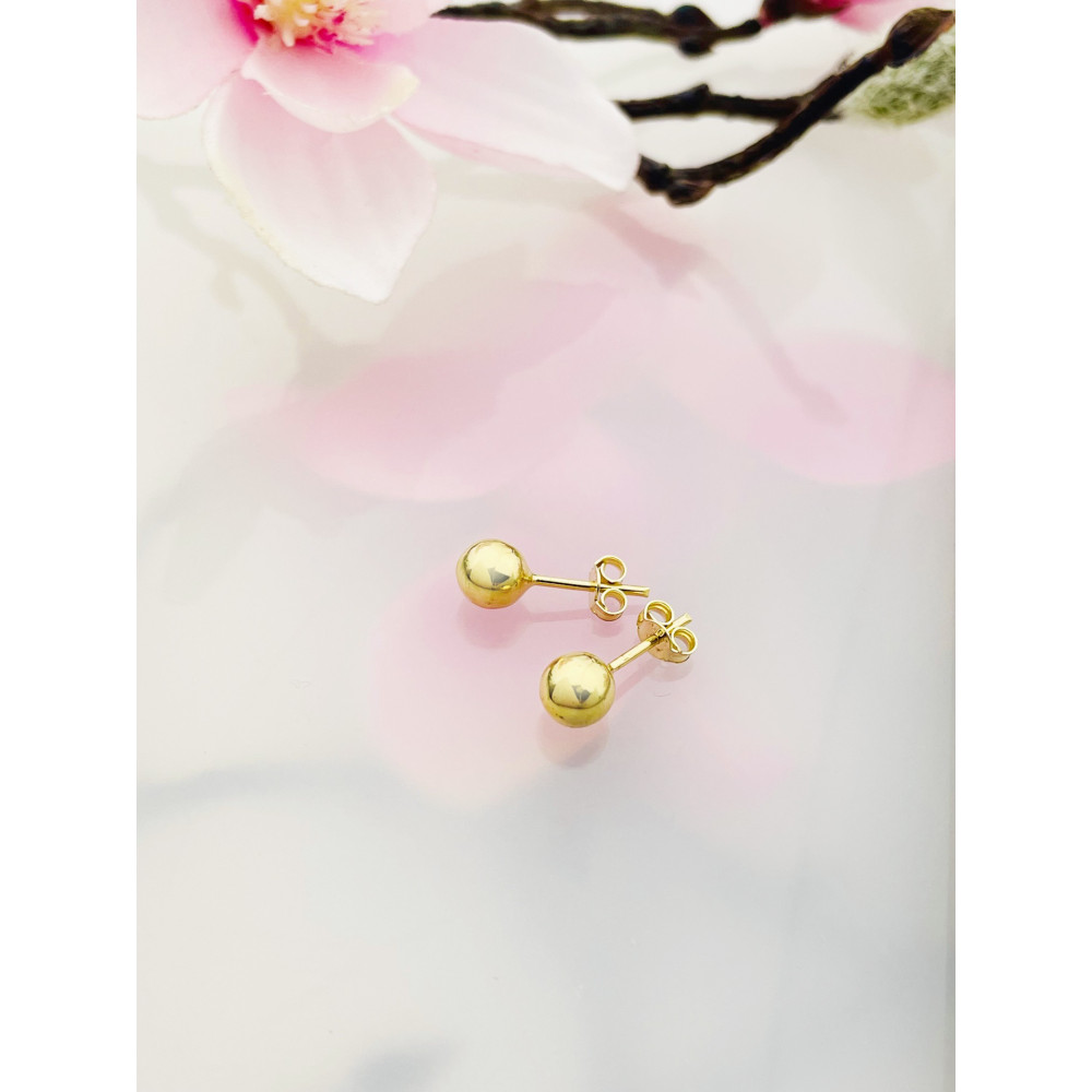 Ball Ohrringe Ohrhänger Ohrstecker Ohrschmuck Gelbgold Paar Gold 585er 14KT