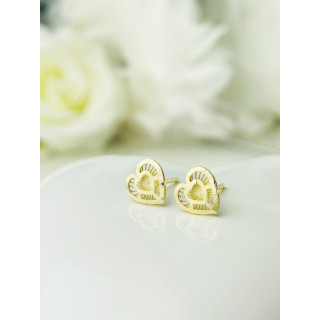 Herz Ohrringe Ohrhänger Ohrstecker Ohrschmuck Gelbgold Paar 585er 14KT