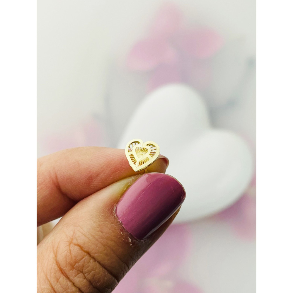 Herz Ohrringe Ohrhänger Ohrstecker Ohrschmuck Gelbgold Paar 585er 14KT