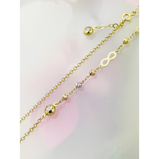 Infinity Halskette goldenes mit Zirkonia Halsband Gelbgold 585er 14KT