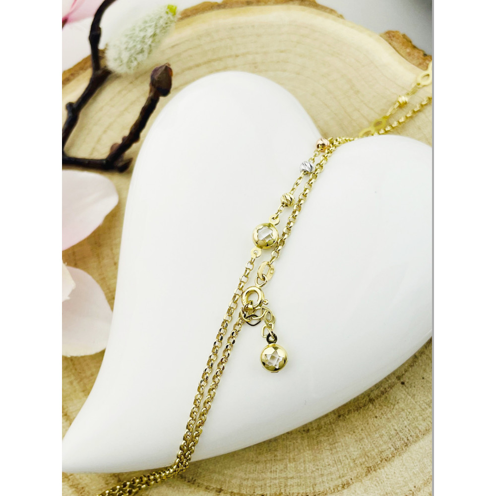 Infinity Halskette goldenes mit Zirkonia Halsband Gelbgold 585er 14KT