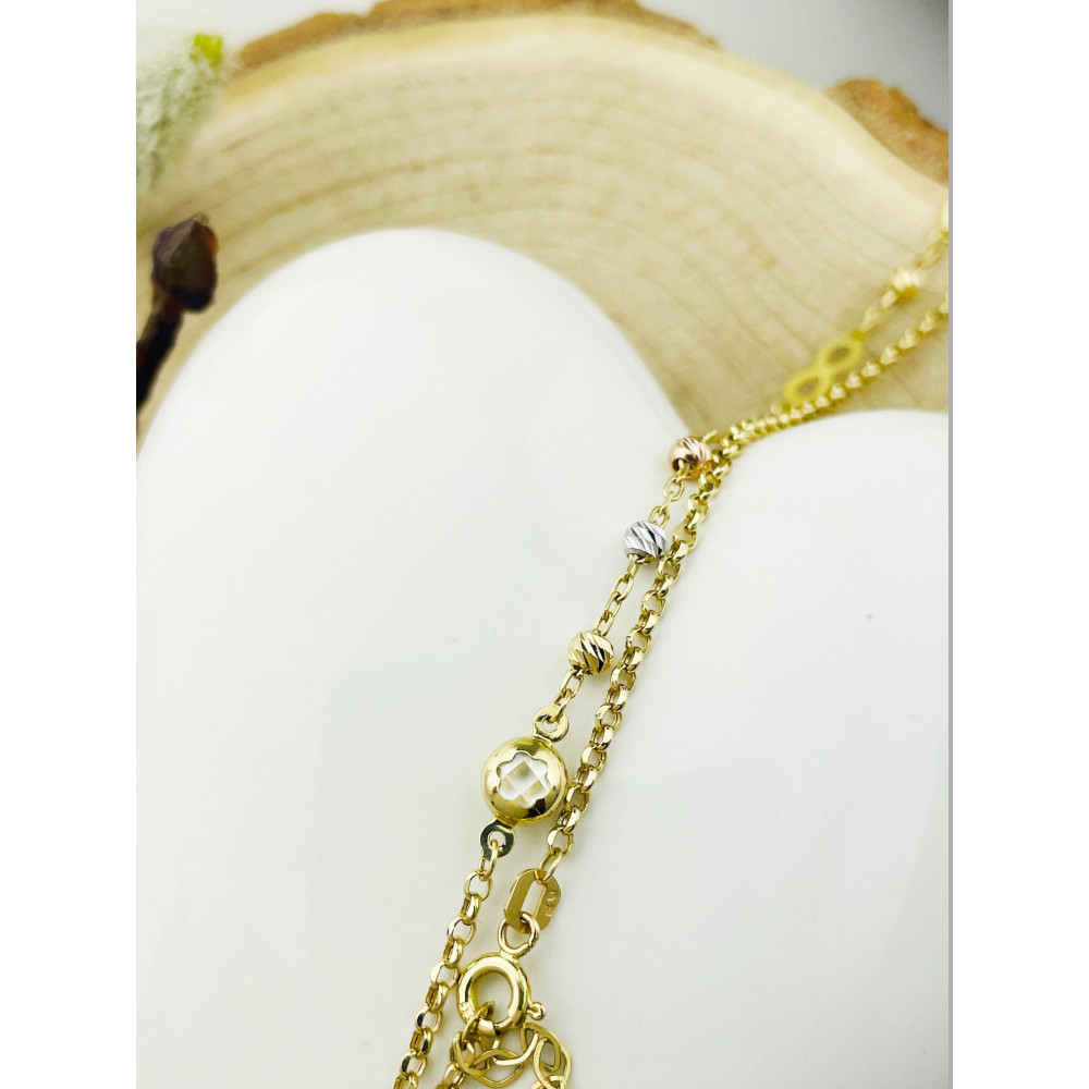 Infinity Halskette goldenes mit Zirkonia Halsband Gelbgold 585er 14KT