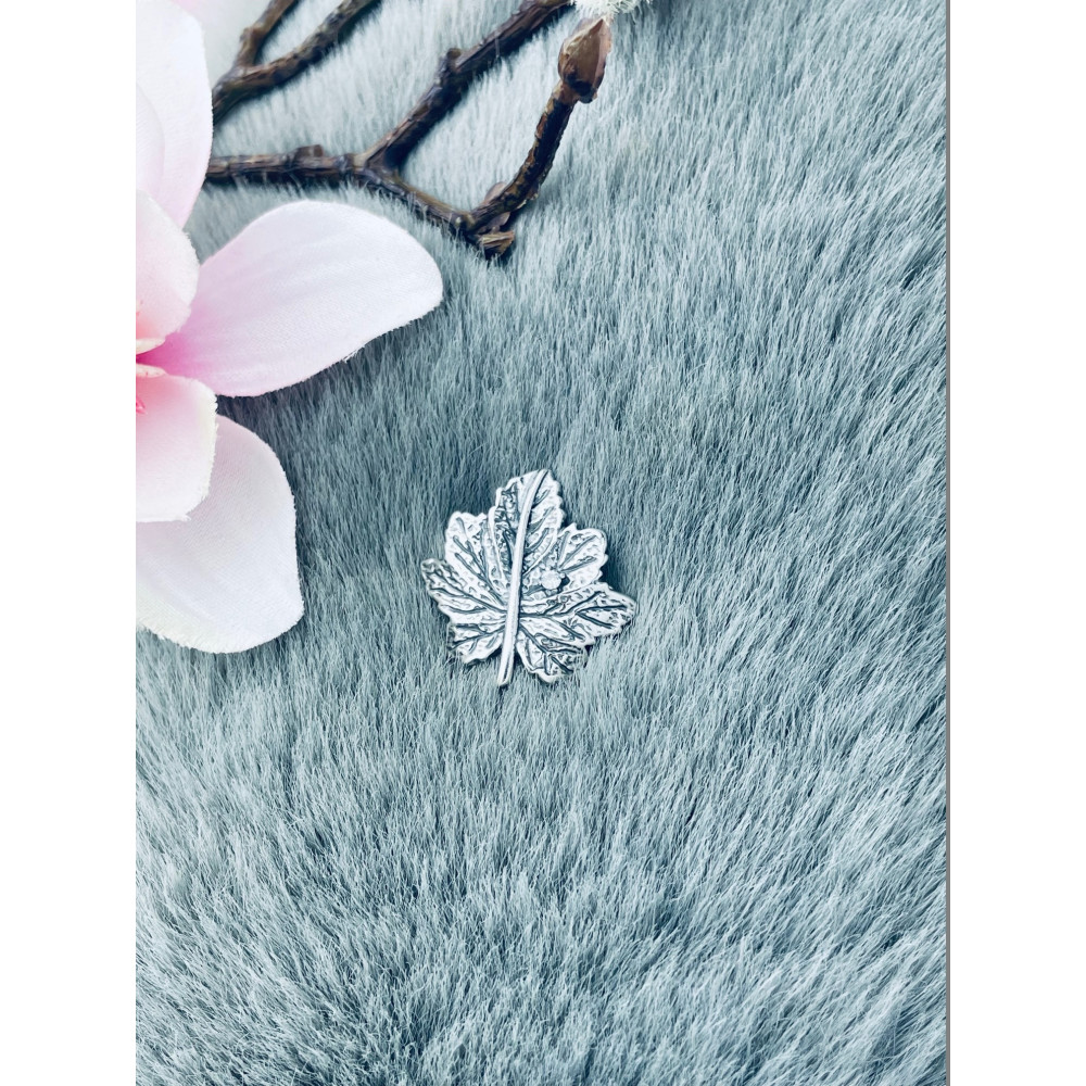 Blatt Sicherheitsnadel Silberbrosche 925 Silber mit Zirkonia