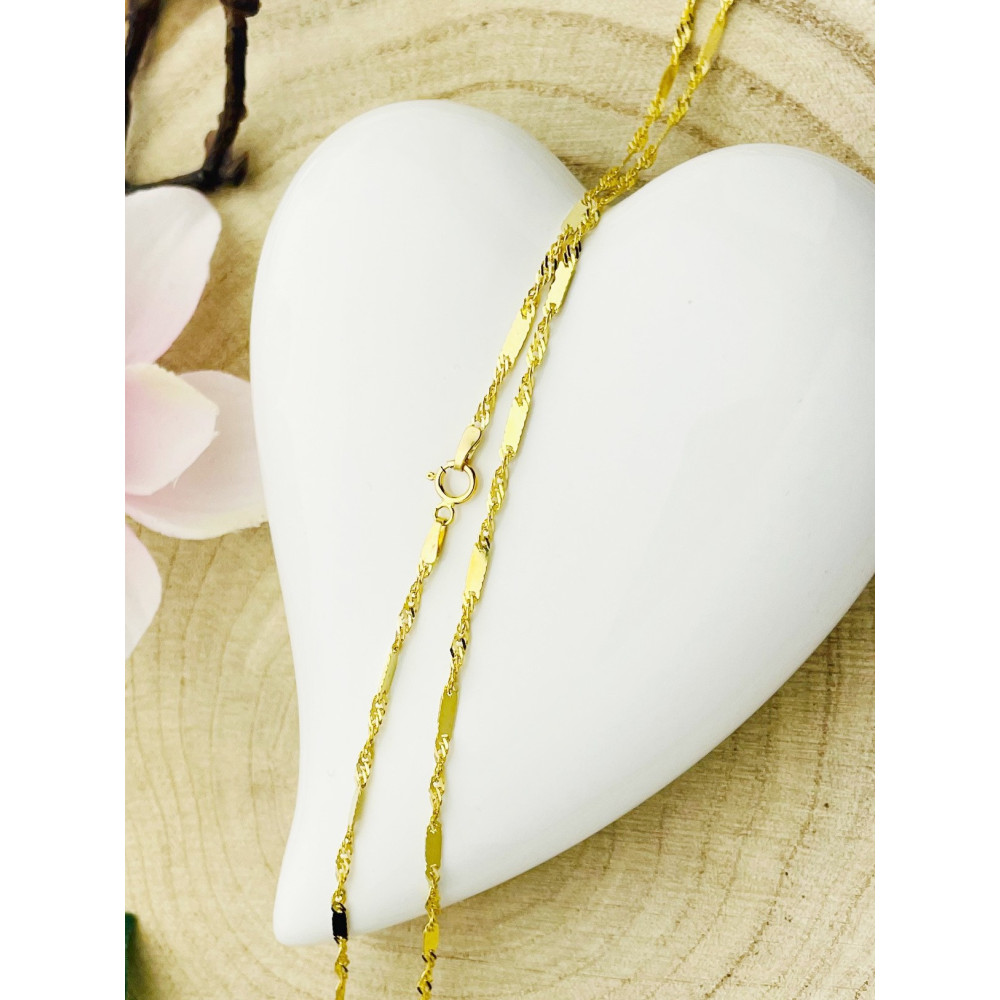 Goldkette Halskette Gelbgold Singapur Magic Platte 585er 14KT