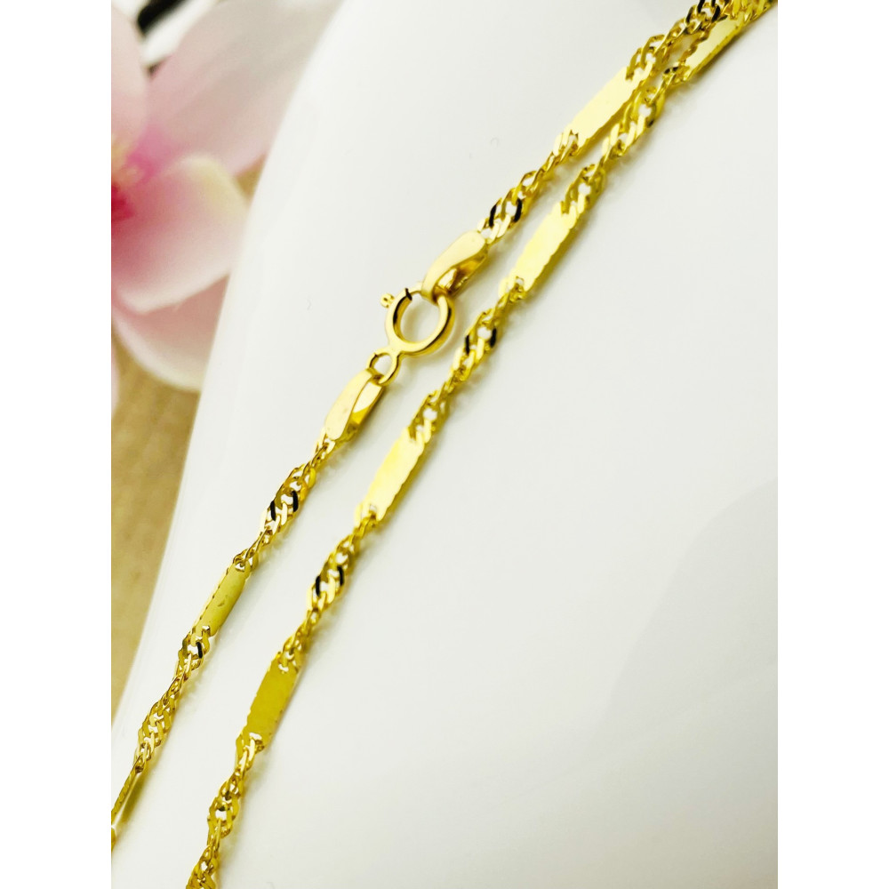 Goldkette Halskette Gelbgold Singapur Magic Platte 585er 14KT