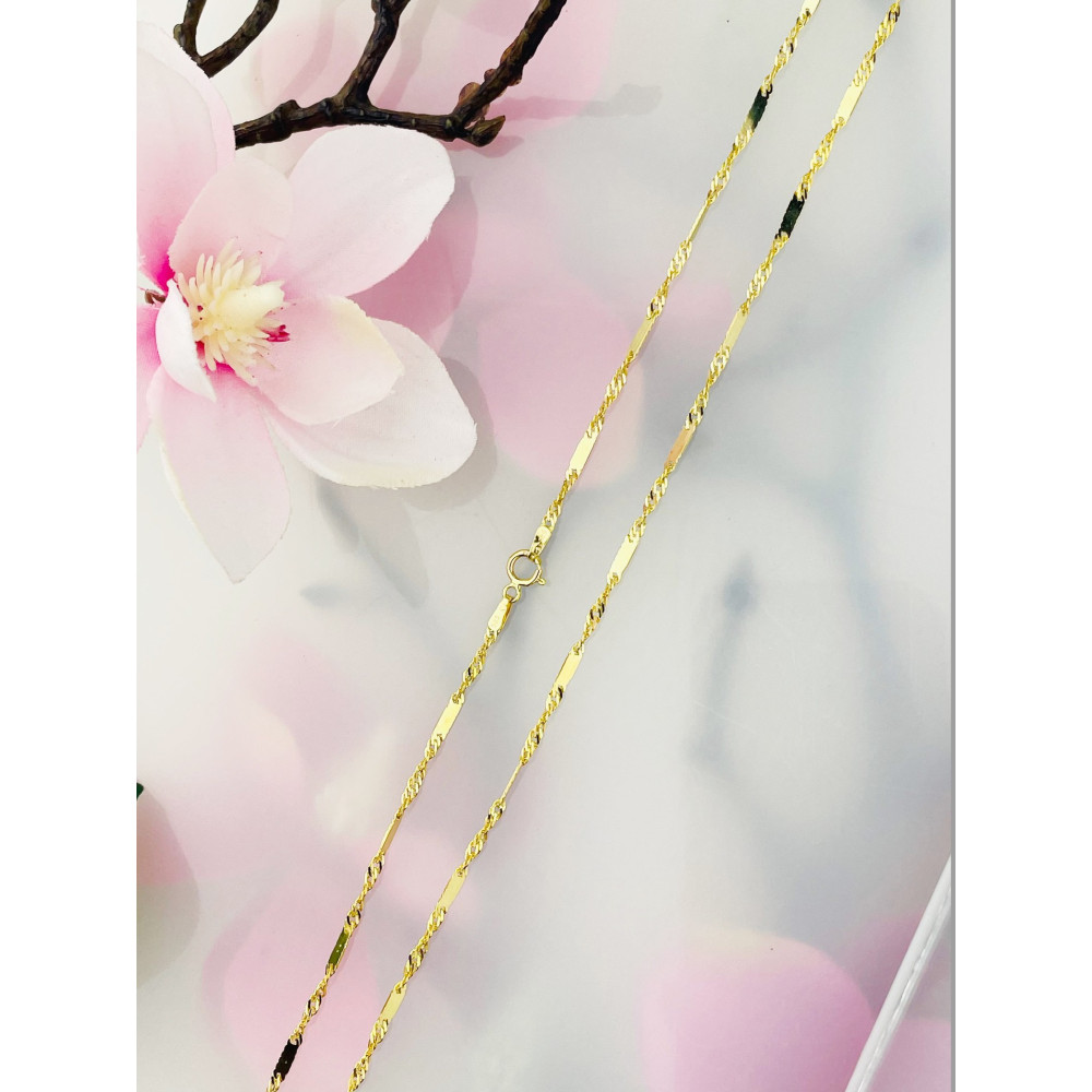 Goldkette Halskette Gelbgold Singapur Magic Platte 585er 14KT